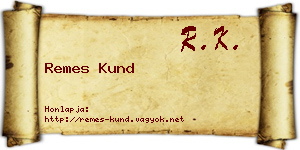 Remes Kund névjegykártya